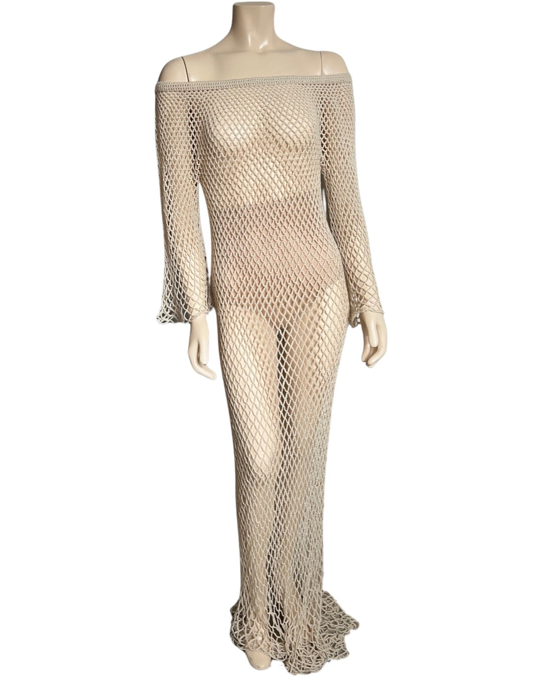 CASHMERE CROCHET MESH GOWN – Ryan Roche Store