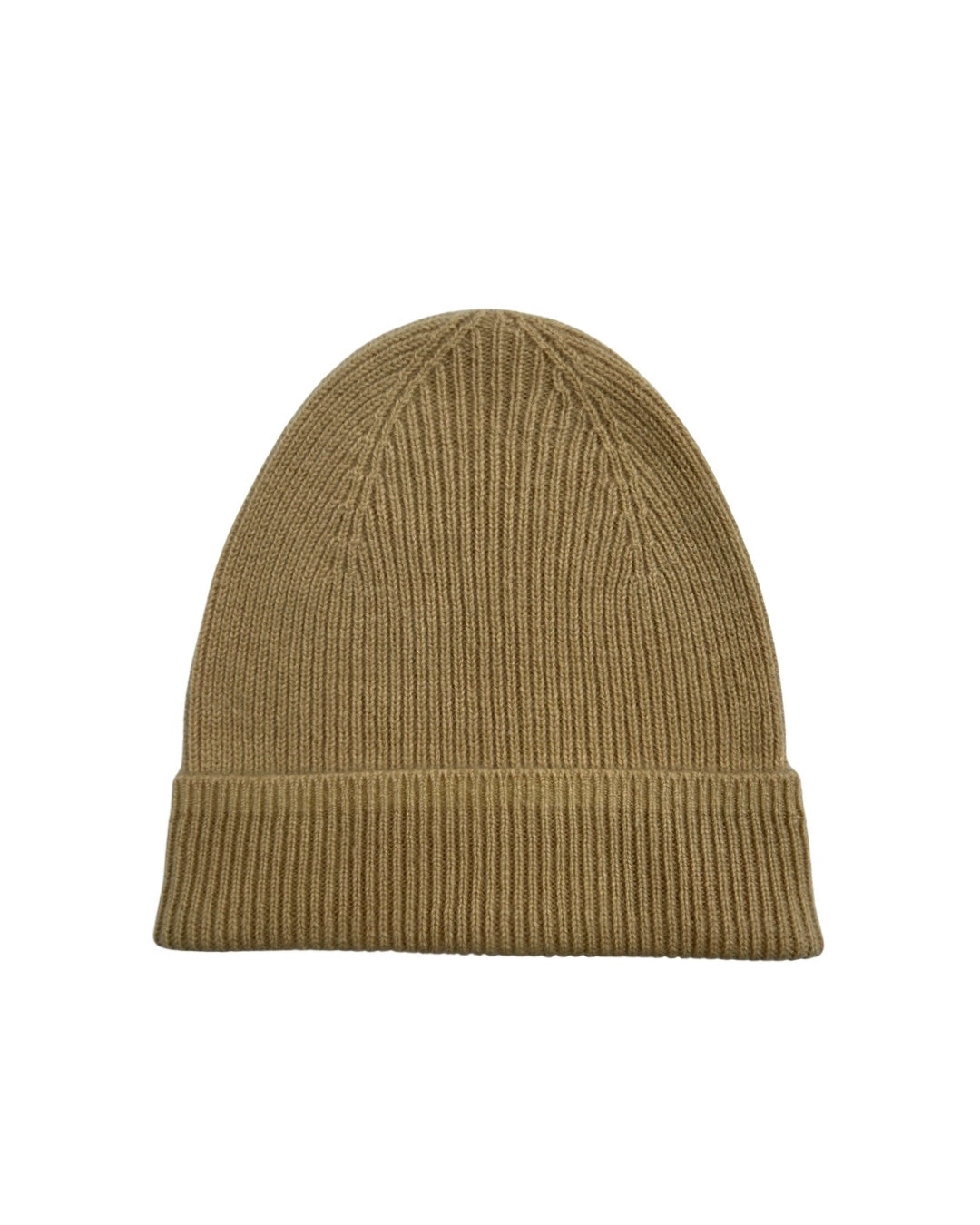 Cashmere rib beanie in camel