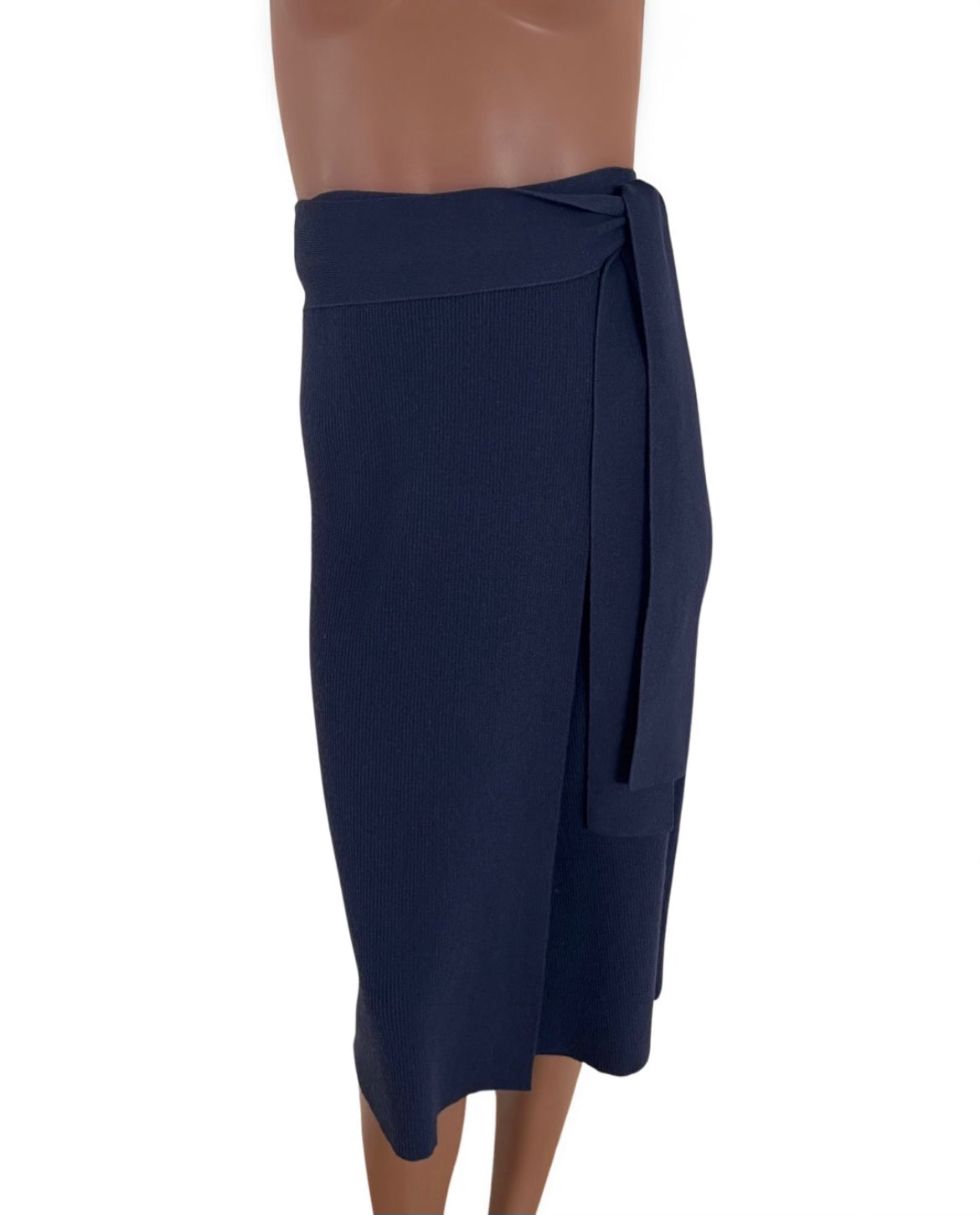 CASHMERE RIB SKIRT NAVY SIZE S/M