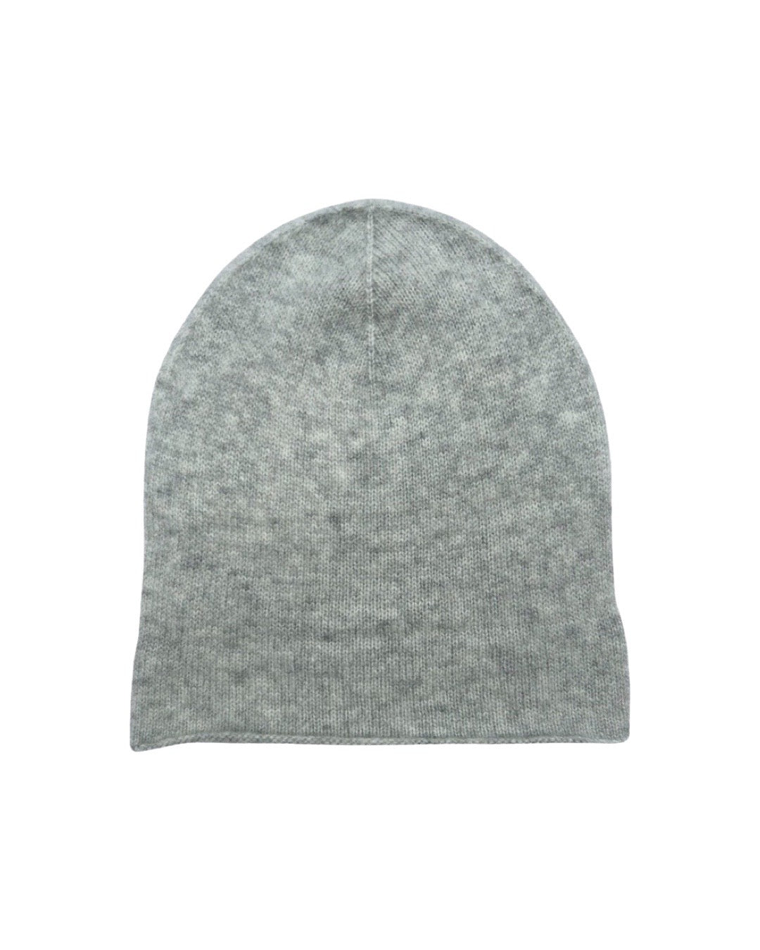 Cashmere and silk  jersey beanie in pale heather grey