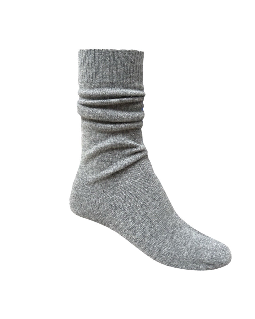 Cloud heather grey cashmere silk socks