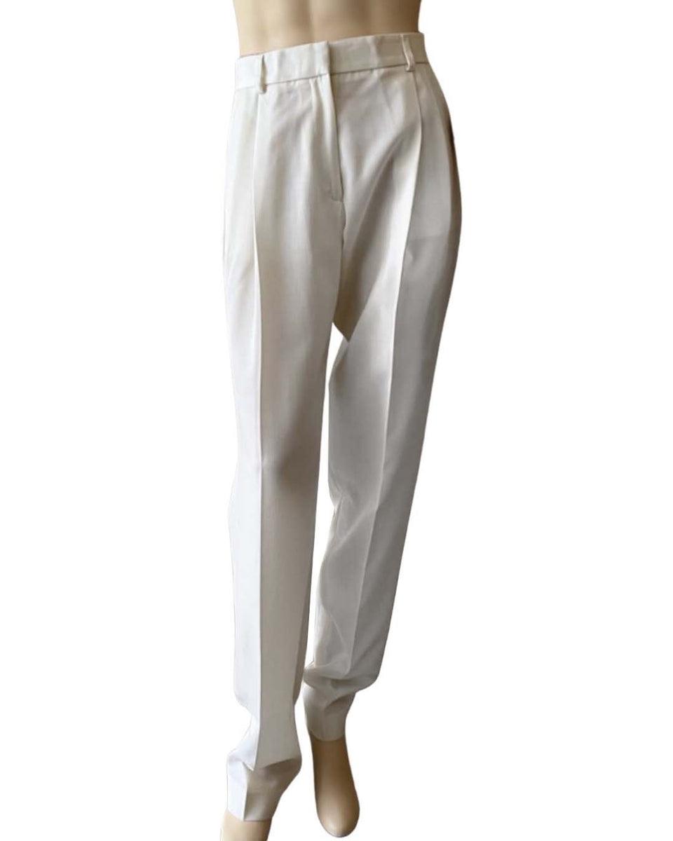 Winter white wool on sale trousers